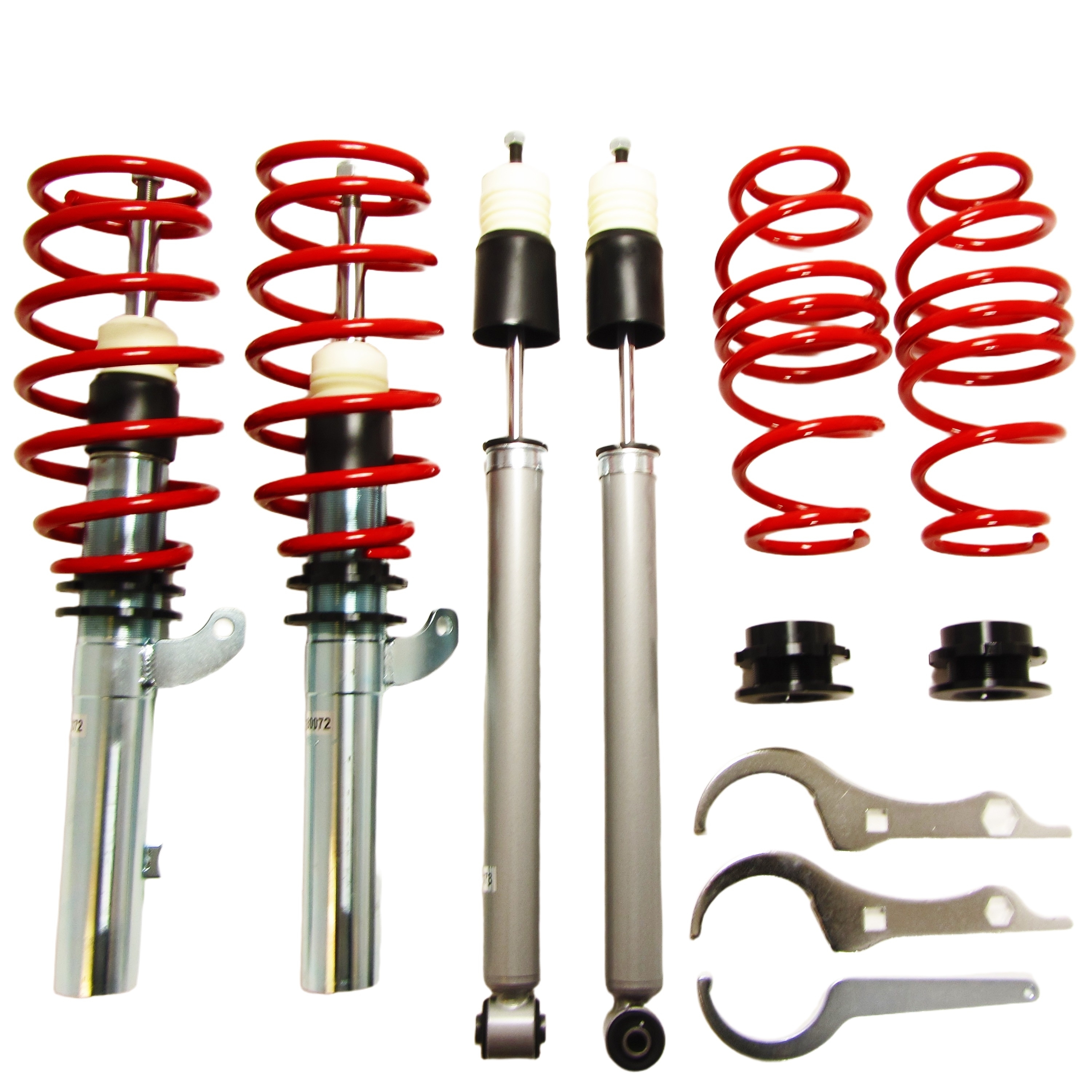 Redline Gewindefahrwerk passend für VW Golf 7 AU 1.2 TSI, 1.4 TGI, 1.4 TSI, 1.6 TDi ab Baujahr 2012-, nur passend bei Fahrzeugen mit Verbundlenker